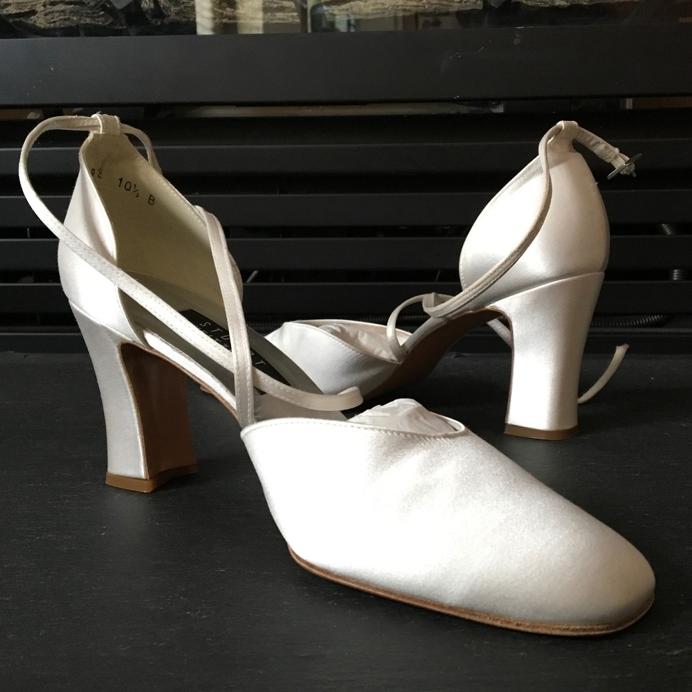 Stuart Weitzman Satin Wedding Shoes sz 10.5
